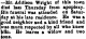 Death notice of Addison Wright (Oswego Daily Times, 26 Sep 1893, page 6)
